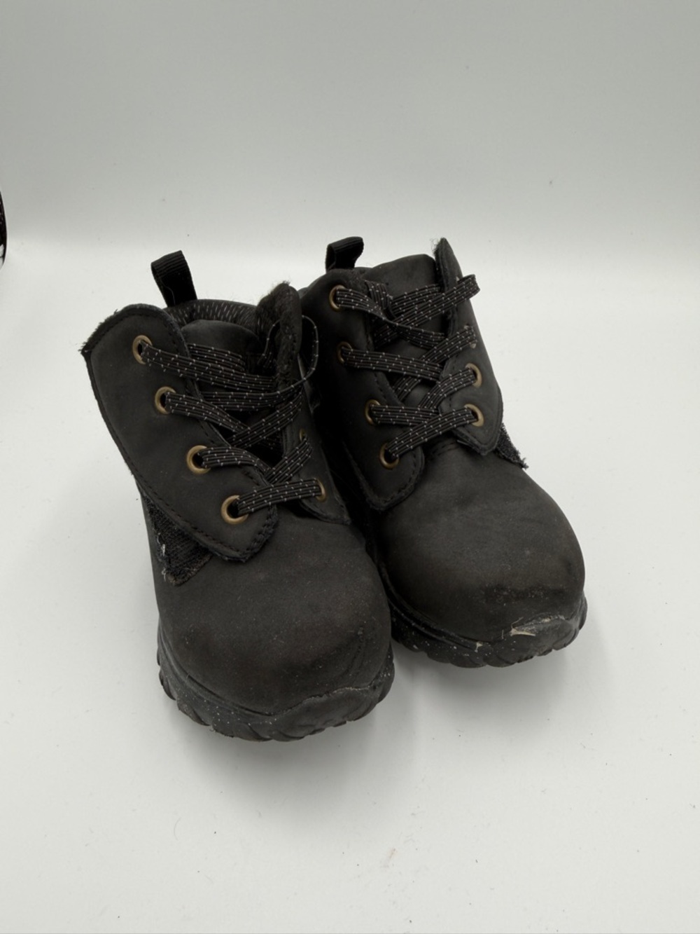 Wonder Nation Toddler Boy Girl Size 7 Black Kids Lace-Up Ankle Boots